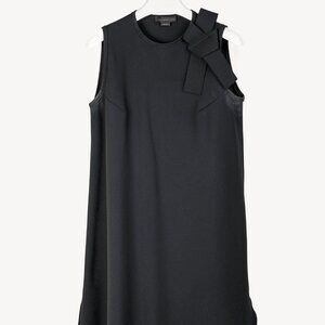 Marie Saint Pierre Black Neoprene Bow Mini Dress